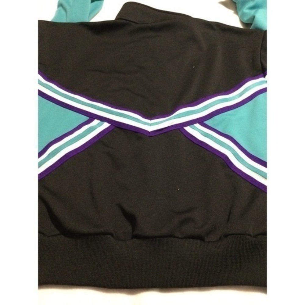 Varsity Spirit Fashions Track Jacket Black Teal Purple Stripe Zip Up Made in USA - Picture 6 of 10